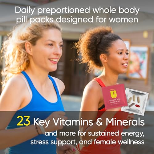 Women's Total Health Pack Daily Multivitamin Supplement, Energy, Stress & UT Support, Krill Oil, 22 Key Vitamins & Minerals, Iron, Biotin, Zinc, Selenium, Astaxanthin, Calcium (30 Pack) - Image 3