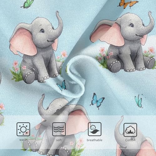 Cute Elephants Pink Ears Flowers Little Girl Panties Toddler Girls Underwear Cotton Animal Briefs Undies Kids 2t3