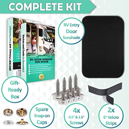 LATCH.IT RV Window Shade V2.0 16 x 24.75“ Blackout RV Door Window