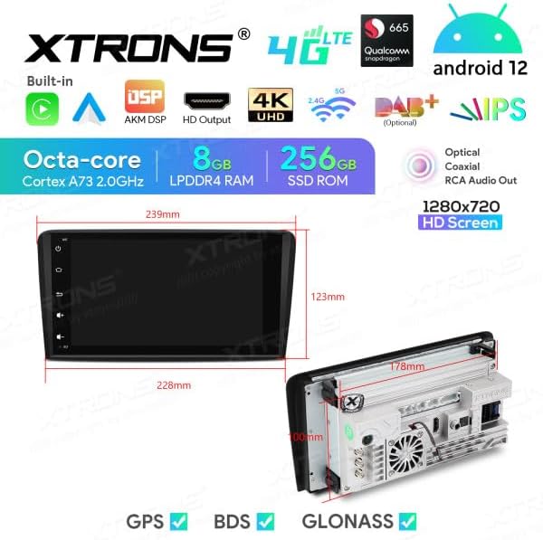 XTRONS IQ82A3AP Dimensions Diagram