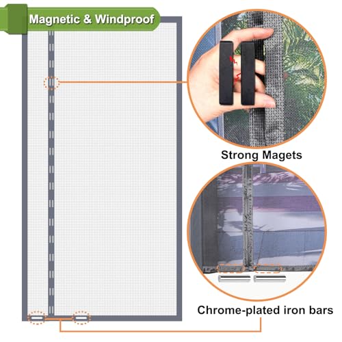 Moustiquaire magnetique 165x200 pour porte de balcon et terrasse en été - 6