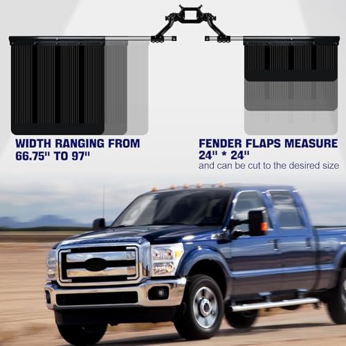 Image of 2.5 inch Hitch Mudflap System 00108 fit for Most Trucks, Pickups, and SUV, Adjustable and Removable