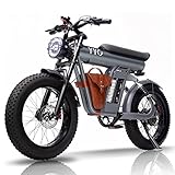 【Überraschender Dynamisches System】 Mit dem YYG Elektrofahrrad können Sie sowohl normale Straßen als auch unwegsames Gelände (Berge, Felder, Sand, Schnee usw.) mit Leichtigkeit bewältigen. Das leistungsstarke bürstenlose Motorsystem mit einem Drehmoment von 80 N.M. kann mit der Leistung von Premium-Motoren mithalten; es kann steile Hänge bis zu 35° überwinden; mit einer hohen Gesamtleistung und weniger Wartung gibt es dem Elektrofahrrad immer die nötige Kraft.