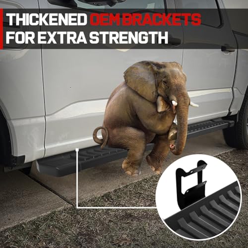 Image of COMNOVA Pair Running Board Nerf Bar Compatible with 15-26 Ford F150 Superduty Crew Cab(4 Full Size Doors) Rocker Slider Side Steps,Width 6 Inches V Style.with OE Style Brackets
