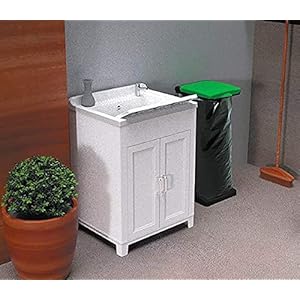 Adventa Lavatoio-Lavapanni in Resina per Interno/Esterno, 60 x 50 x 85 cm, Bianco, M