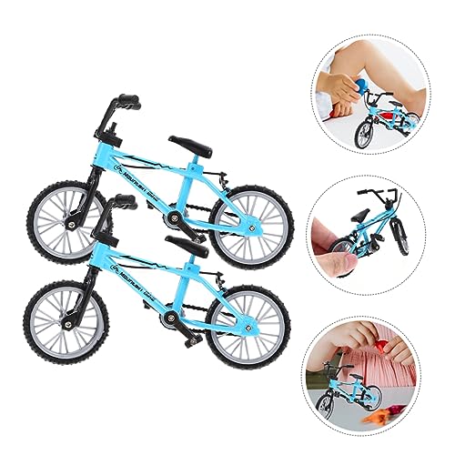Amosfun 2st Fahrrad Büro Dekoration Mini-Bike-Modell Simuliertes Fingerfahrräder Bürodeko Puppenzubehör Miniatur-möbellandschaft Modelle Essen Spielen Legierung Spielzeug – Bild 4