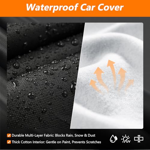 Image of Car Cover for Ford Expedition /Lincoln Navigator SWB 1997-2026, 115G PEVA Waterproof SUV Cover, Reflective Strips, Side Zipper, 4 Wheel Straps, Fits Full Size SUV