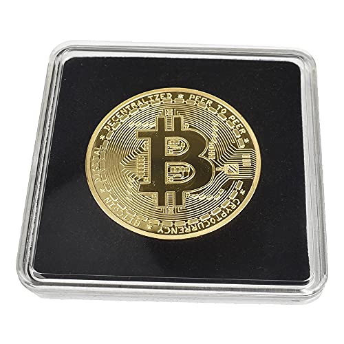 PfX Physische Goldene Bitcoin Sammler Münze inklusive edlem Plexiglas Münz-Etui Cover