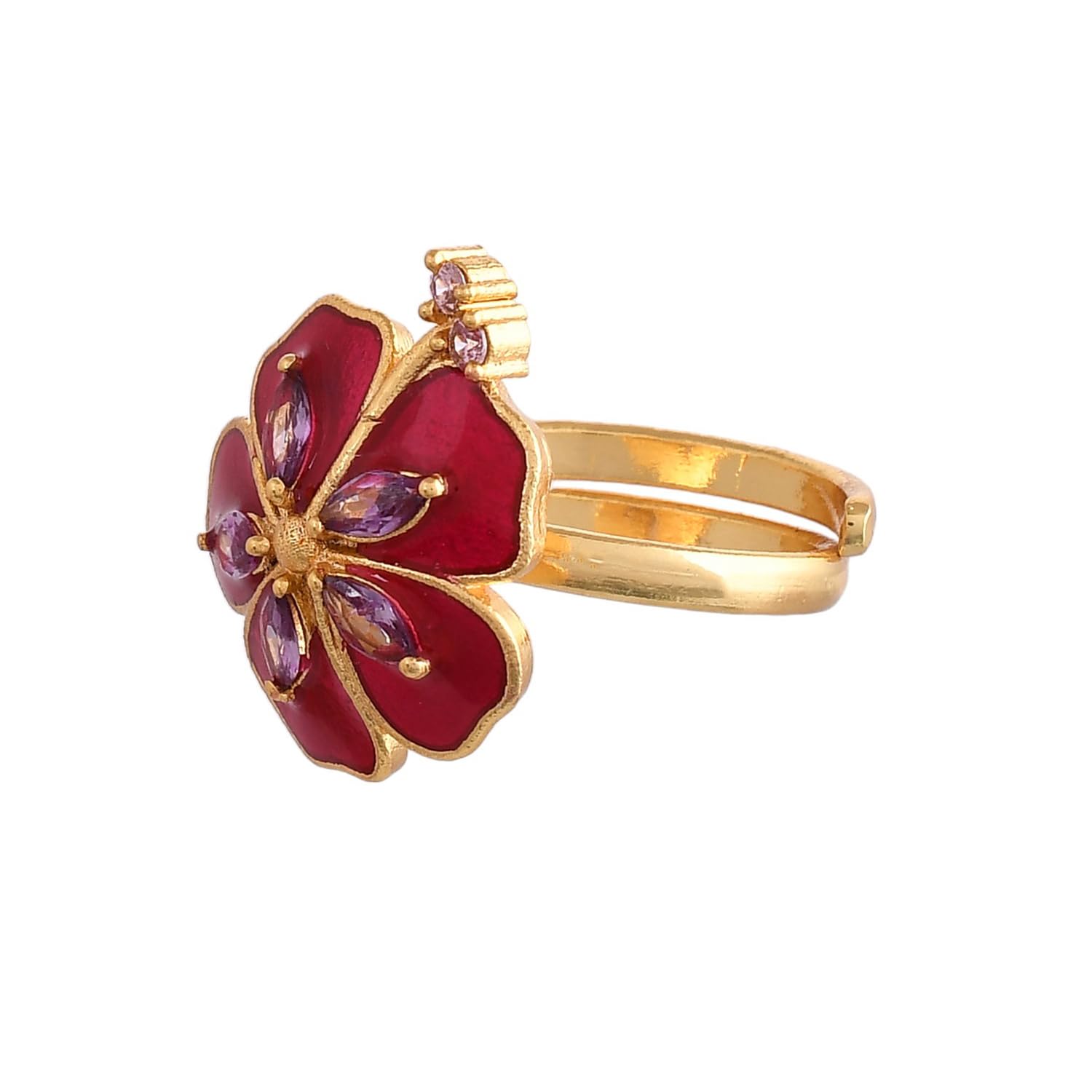 VOYLLA Flower Fantasy Majestic Magenta Ring|Statement Ring For Women|Ring For Women|Floral|Summer| (B0D4LYZKHV) Amazon Price History, Amazon Price Tracker