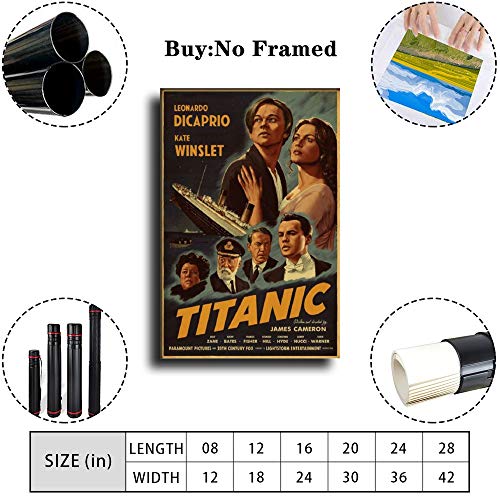 Lantico La Vintage Poster Movie Poster Titanic Canvas Art Poster And Wall Art Picture Print Modern Family Bedroom Decor Posters 12×18Inch(30×45Cm) #TOP1