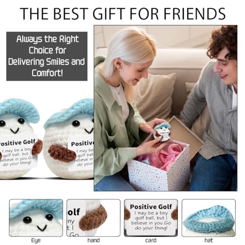 image for VKYN Positive Crochet Doll Golf Gifts for Men Dad Fathers Coach Mini C