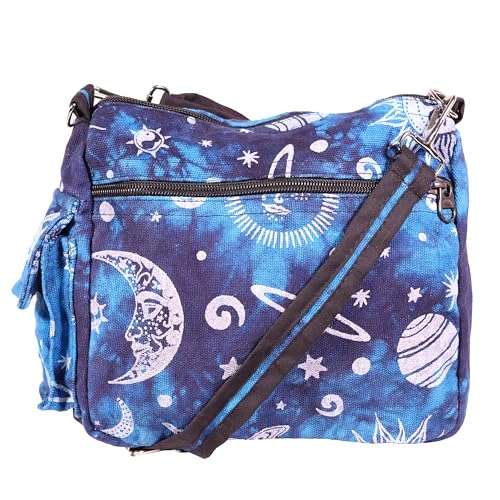 Sun Moon Planets and Stars Hippie Crossbody Shoulder Bag
