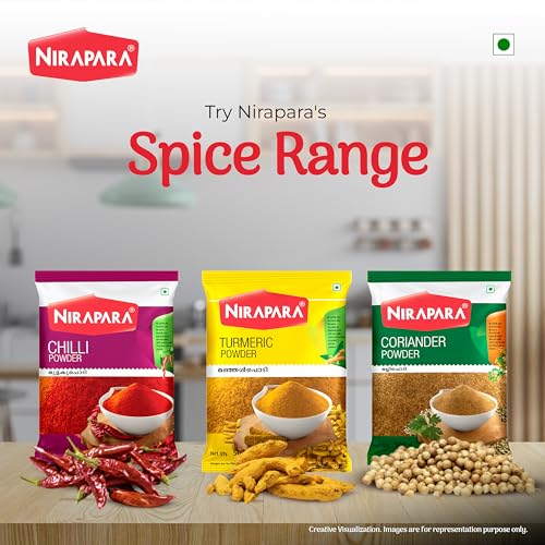 Image of Nirapara Turmeric Powder for Incredible Taste and Flavour| Perfectly Grounded for Rich Texture & Aroma| No Added Flavours & Colours| Hygienically Packed| 100g x 5 | 500 gms
