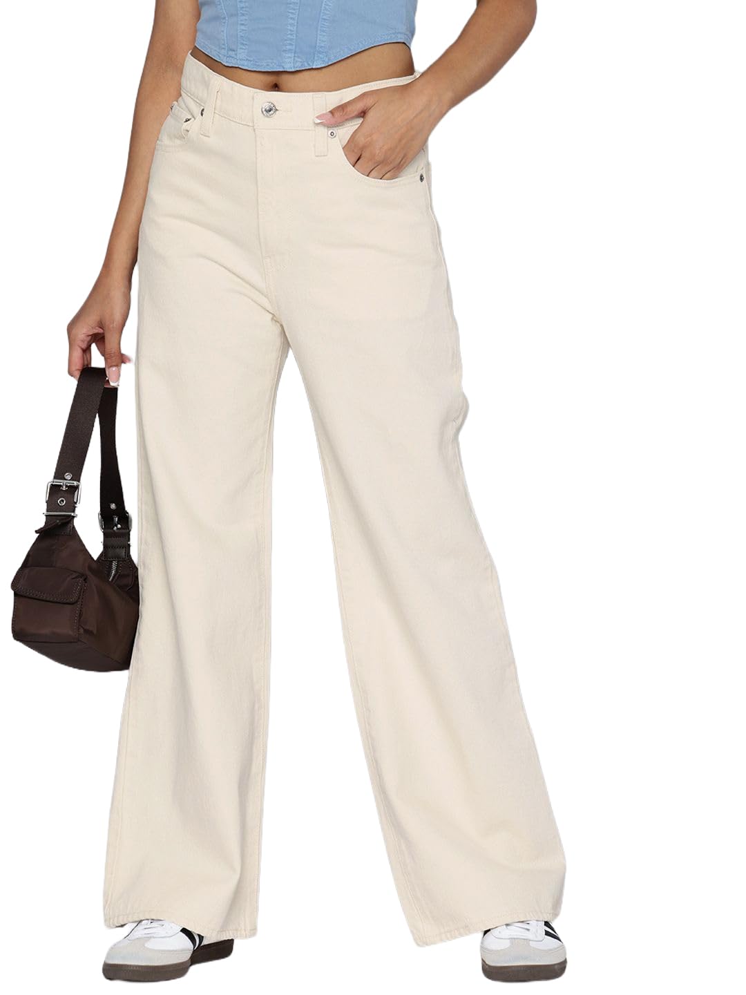 vogaan Women’s Off-White High Waist Denim Jeans | Straight, Relaxed, Wide Leg & Baggy Fit | High Rise Loose Oversized Denim Pants for Women | Comfortable Casual Everyday Wear | Oversized Woman baggys-picture-19