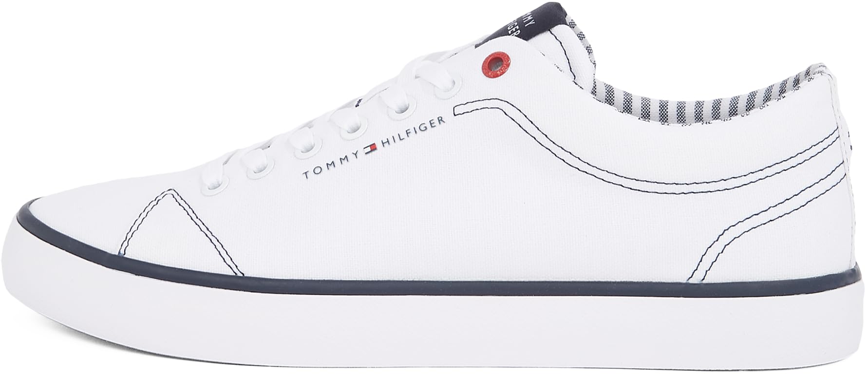 Tommy Hilfiger Men’s Core Ithaca Low Top Vulcanised Trainers, White (White), 10.5