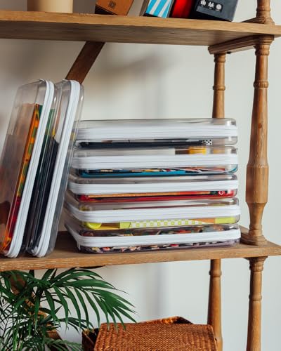 Image of CoiiJoii Board Game Storage,Extra Large Clear Hard Shell Case with Zipper, 3 Packs Board Game Organizer and Storage for Games Puzzle Magazine A4 Paper Craft Hobby Art Supplies
