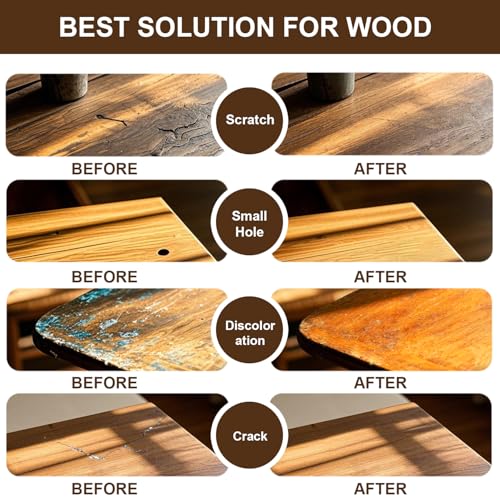 Holzmöbel-Reparaturset, Laminat Parkett Reparatur, 12 Farben Holzspachtelmasse, Ausbesserungsset, stellt jede Holzoberfläche wieder her, Kratzer, für Holztüren, Tische, Schränken