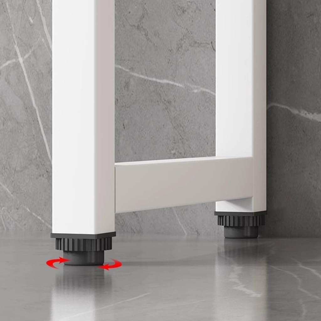 Scaffale in metallo a 3 ripiani per bagno e lavanderia, sopra lavatrice/WC, elegante design bianco e nero