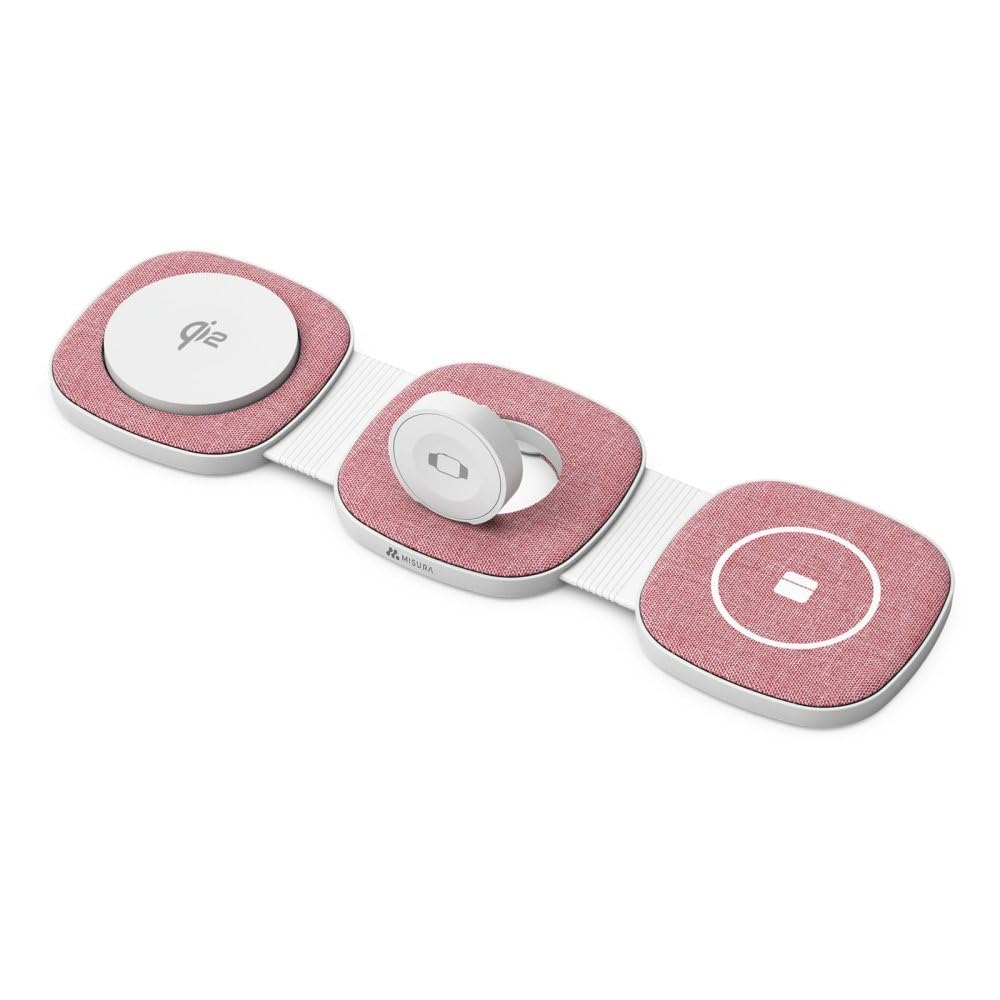 MISURA Estación de Carga Inalámbrica MH06 - Cargador Magnético Qi2, Plegable, 35W (Rosa)
