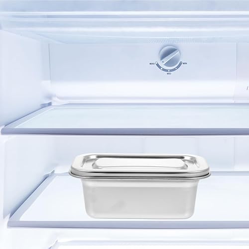 Miniatura 4 de Contenedor de almacenamiento de alimentos de acero inoxidable, mini caja de soporte de helado, caja organizadora de nevera, contenedor de congelador