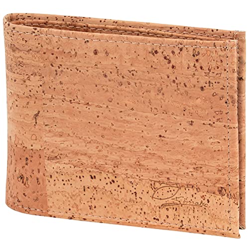 Simaru Cartera Vegana Billetera Monedero de Corcho para Hombres Bloqueo RFID Ranuras para DNI Tarjetas Regalo Ideal Cover