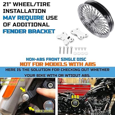 FatFlex Spoke 21 x 3.5 Front Wheel - Single Disc Non-ABS Compatible with 2008-Up Harley Softail & Harley Dyna Custom Wheels