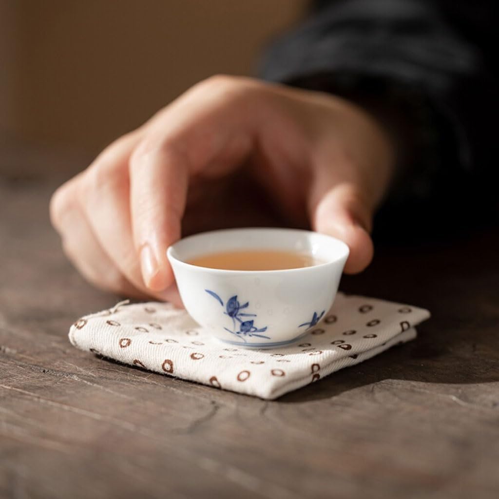 GSOUL Kungfu Tea cup Study Chinese Style Hand-painted Butterfly Orchid Small Teacup Home Host Cup Single Kung Fu Tea Set Small Tea Cups