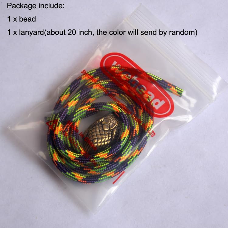 Knife Lanyard Paracord Beads Snake Head, Casted Copper Charm for EDC DIY Paracord Accessories Charms ST#32 - Image 5