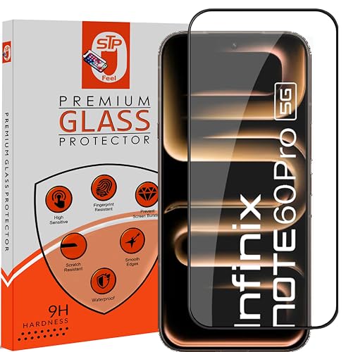 Image of STP FEEL Premium Tempered Glass Screen Protector Guard Compatible For Infinix Note 60 Pro 5G (6.78 Inch, Pack of 1) | Edge to Edge Coverage With Easy to installation kit for Smartphone