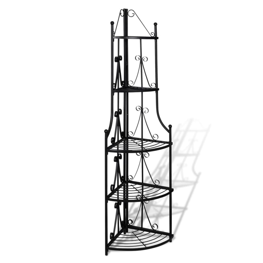 vidaXL Étagère d’Angle pour Plantes en Noir