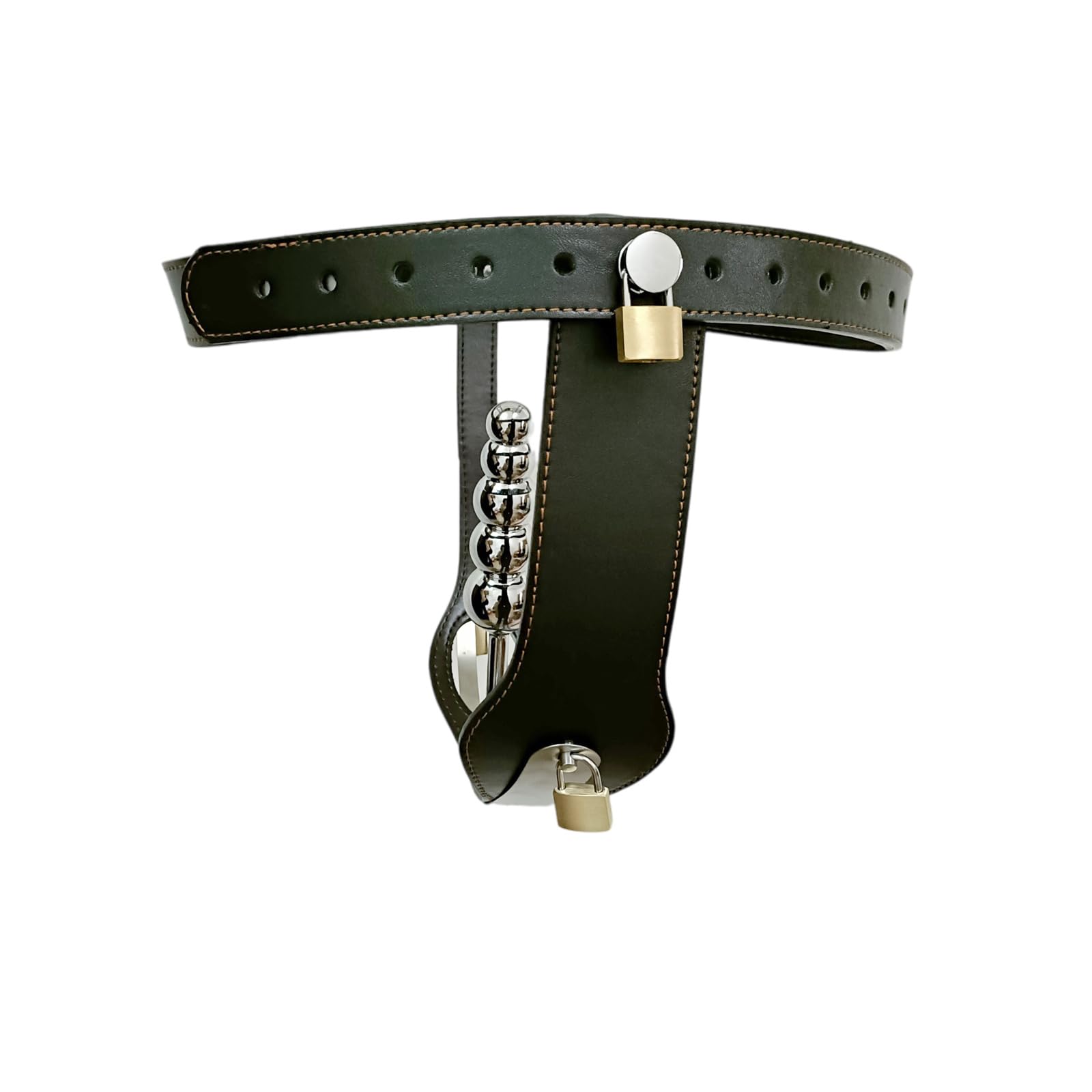 2024 Leicht Leder Keuschheitsgürtel Bondage Unterwäsche Erotische Kleidung mit Analkugeln Vaginal Plug Sklaven Einstellbar Keuschheits Chastity Belt BDSM Fesselspiele für Paare,Schwarz,D