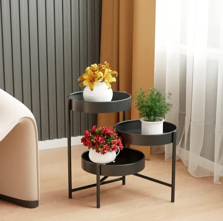 Black Indoor Outdoor-Plant Stand 3 Tier Metal Plant Stand , Heavy Duty Plant Stand for Indoor Plants Holder for Home Garden Patio Bathroom Office Living Room Balcony [set of 3 Black ] (B0CFLVMSQZ) Amazon Price History, Amazon Price Tracker