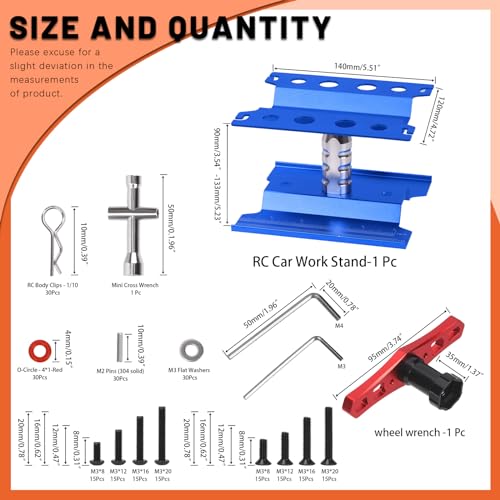 Image of Tanstic 502Pcs RC Screw Kit, RC Car Hardware Fasteners for 1 /8 1 /10 1 /12 1 /16 Scale RC Cars Trucks Crawler (B Kit)