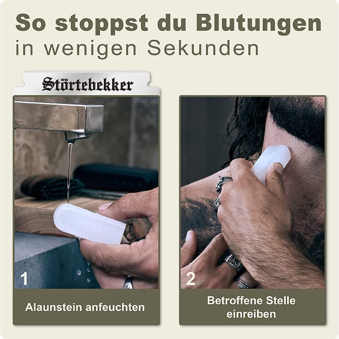 Störtebekker® Premium Alaunstein - Natürliches Aftershave - Alaun Blutstiller - Beruhigt die Haut nach der Rasur mit Rasierhobel/Rasiermesser - antiseptisch - Potassium Alum Block - Image 6
