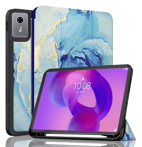Image of ProElite Cover for Lenovo idea Tab 11 inch 2025 case Cover, Soft Flexible Flip Case Cover for Lenovo idea Tab 11 inch 2025 with Pen Holder [Recoil Series] - Ocean Blue