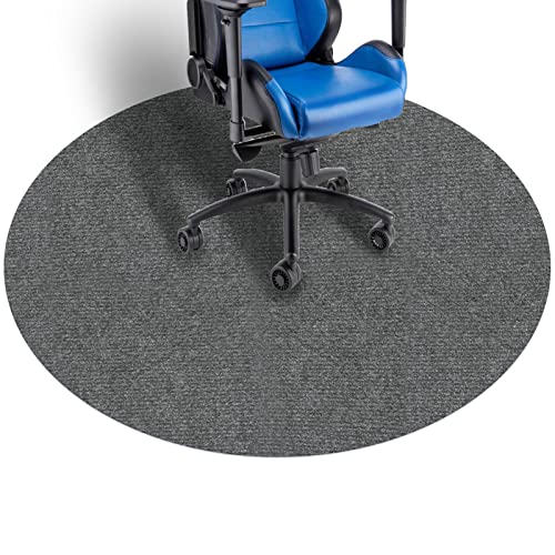 Stuhlmatte Bürostuhlmatte für harten Boden, 120 cm runde Gaming-Stuhlmatte, niedriger Flor, Schreibtischstuhlmatte, Mehrzweck-Hartbodenschutz für Zuhause und Büro, rutschfest, kratzfest, dunkelgrau Cover