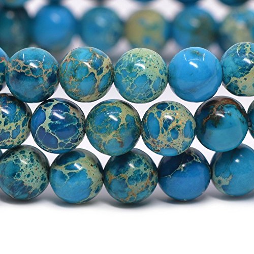 Dyed Blue Sea Sediment Jasper Gemstone 6Mm Round Beads Stretch Bracelet 6.5 Inch Unisex #TOP1