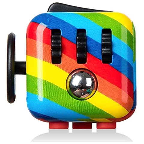 Paochocky Rainbow Fidget Toy Cube Toy with Click Ball, Anti-anxiety Anti-Stress Fidget Toys for Children, Teen, Adult Stress Reliever Cover