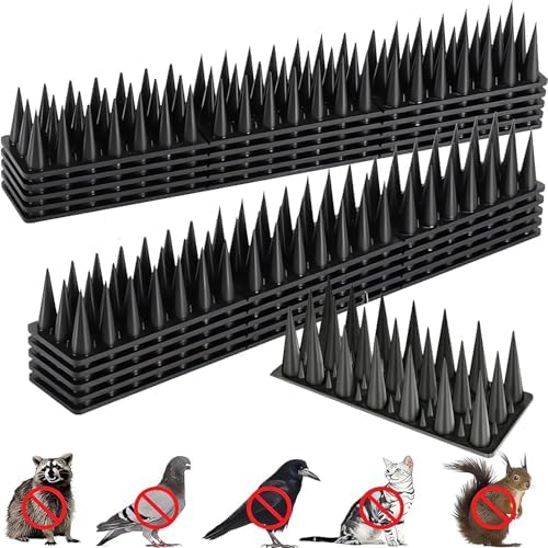 Bird Spikes, 20 Pack Outdoor Cat Squirrel Raccoon Pigeon Cat Animal Deterrent Spikes for Outside Anti Bird Defender Spikes Outdoor to Keep Birds Away (18.7 feet/5.7M)