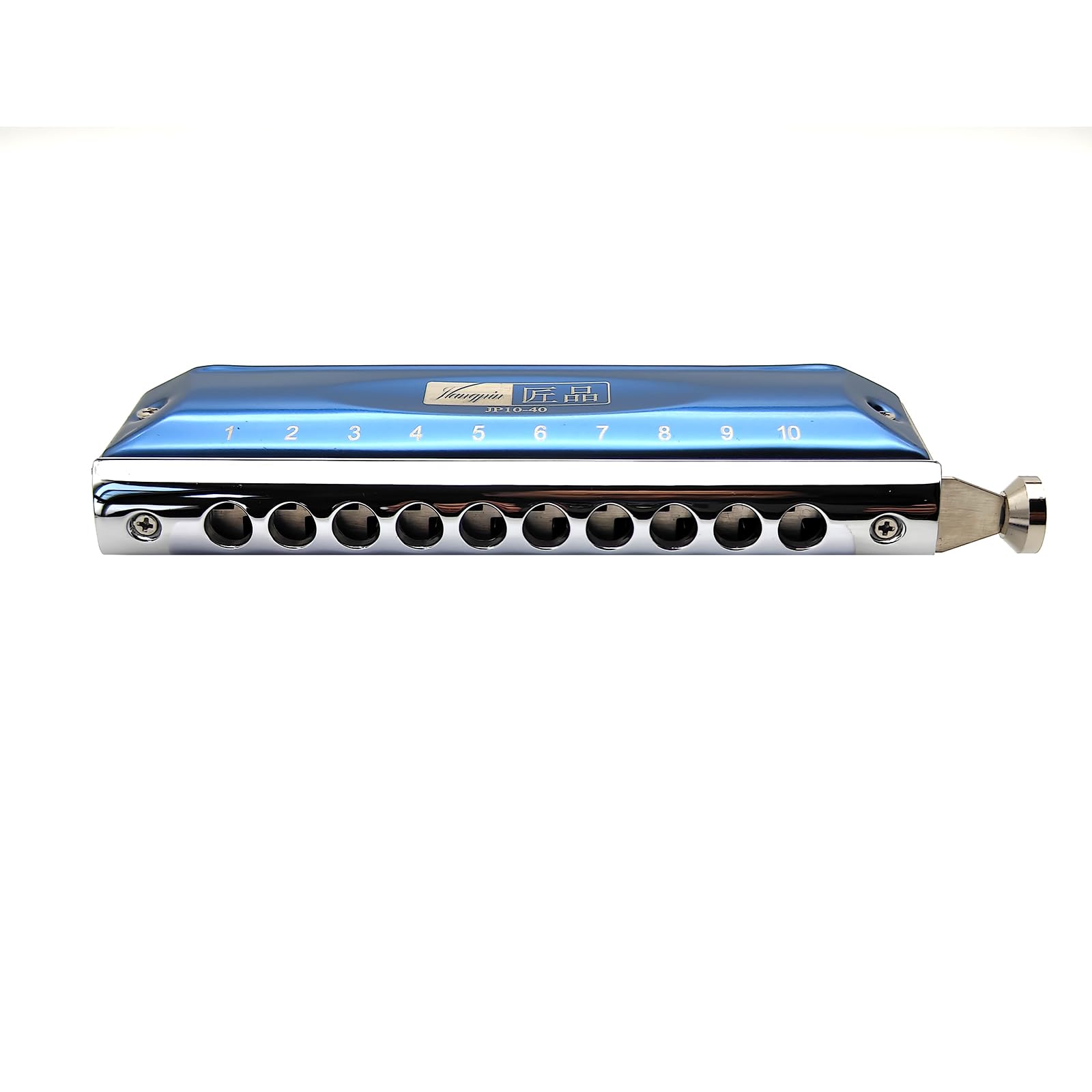 JP10-40 - Armonica cromatica a 10 fori, professionale, con chiave in do, per principianti e studenti, per iniziare a imparare l'armonica (JP 10-40 blu)