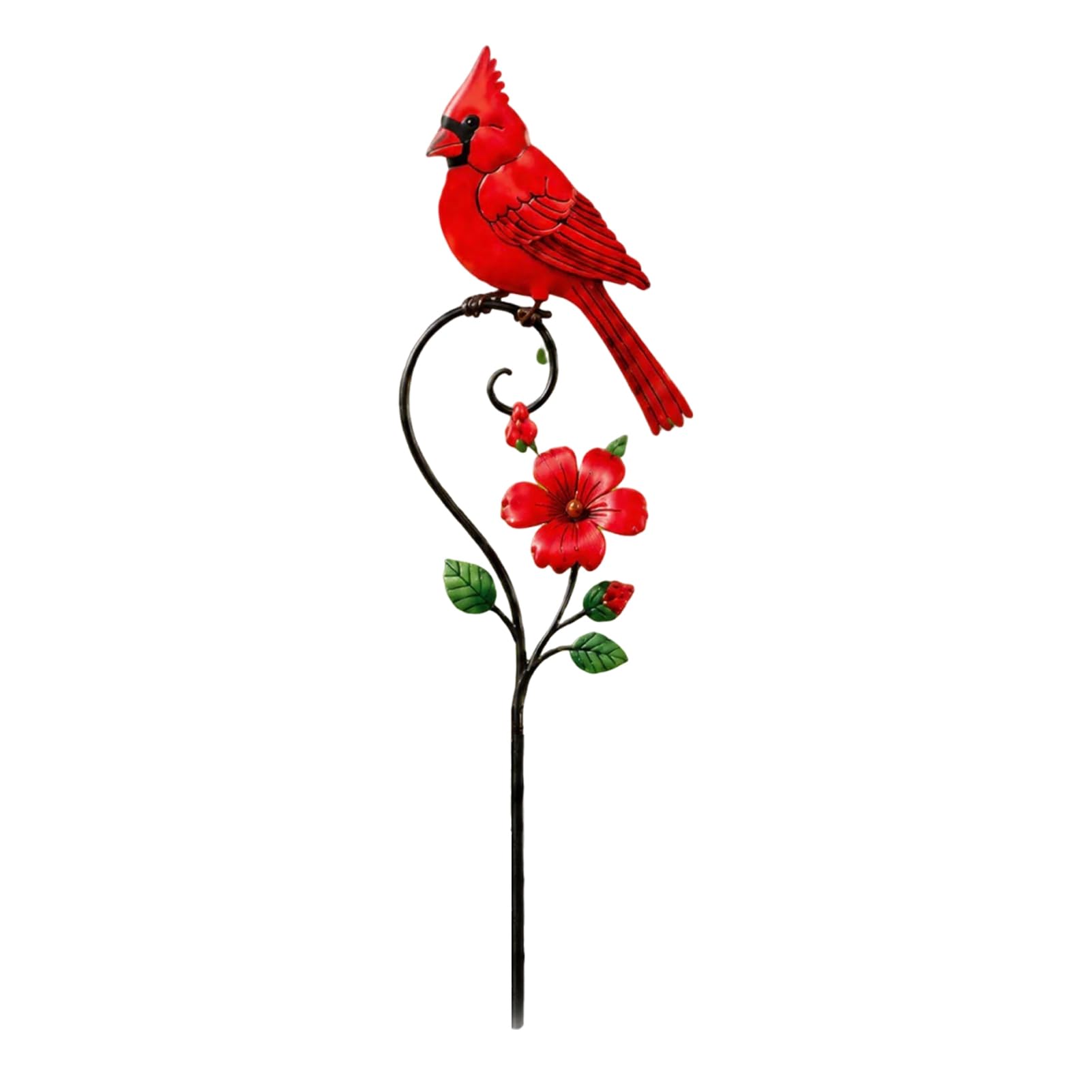 pidodou Red Bird Garden Stake Metal Lawn Ornament for Yard Pathway