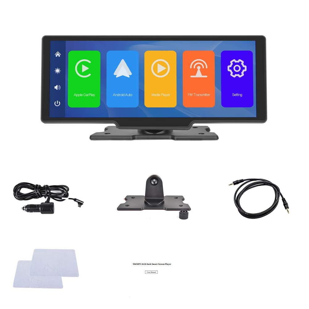 Energetic Carplay 10,26 Pollici e Autoradio Android con Controllo Vocale Trasmettitore FM Bluetooth Mirrorlink Multimedia