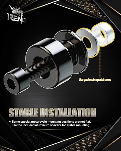 Image of RENO 10MM Swingarm Spools Sliders Stand, 304 Stainless Steel M10 x 1.25 Motorcycle Frame Sliders Fit for BR125 KLE650 EN650 EX250F EX300 Z1000 Z750 ZRX1200 ZX1200 ZX600 ZX636 Ninja (Black, 2 Pcs)