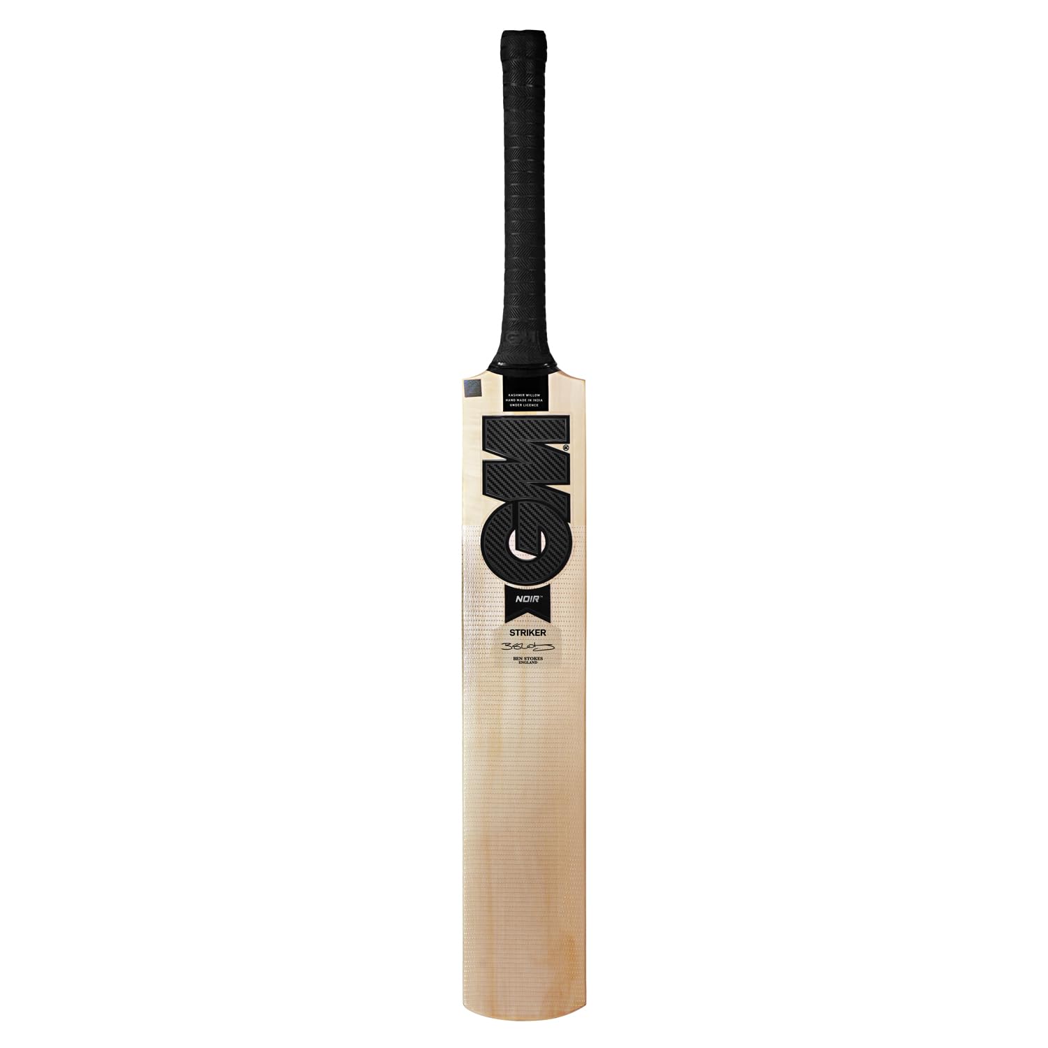 GM Noir Striker Kashmir Willow Cricket Bat with Cross Weave Tape on The Face | Full Size | Light Weight | Free Cover|, Multi Colour, Mens-image-2