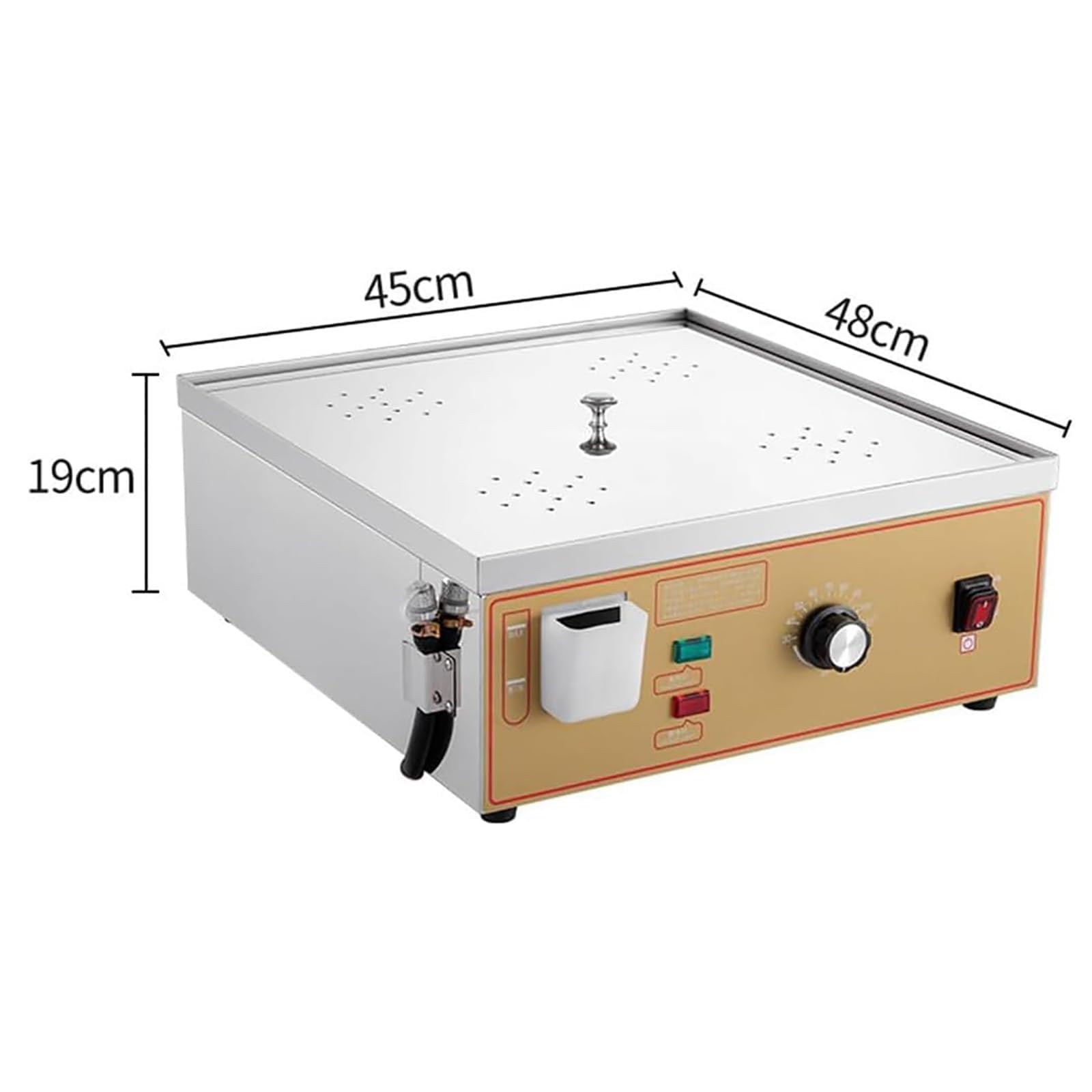 Vaporera Eléctrica Comercial para Dim Sum, Máquina para Bollos Al Vapor De Cuatro Orificios, Alarma De Ebullición En Seco/Falta De Agua Y Suministro De Agua Independiente