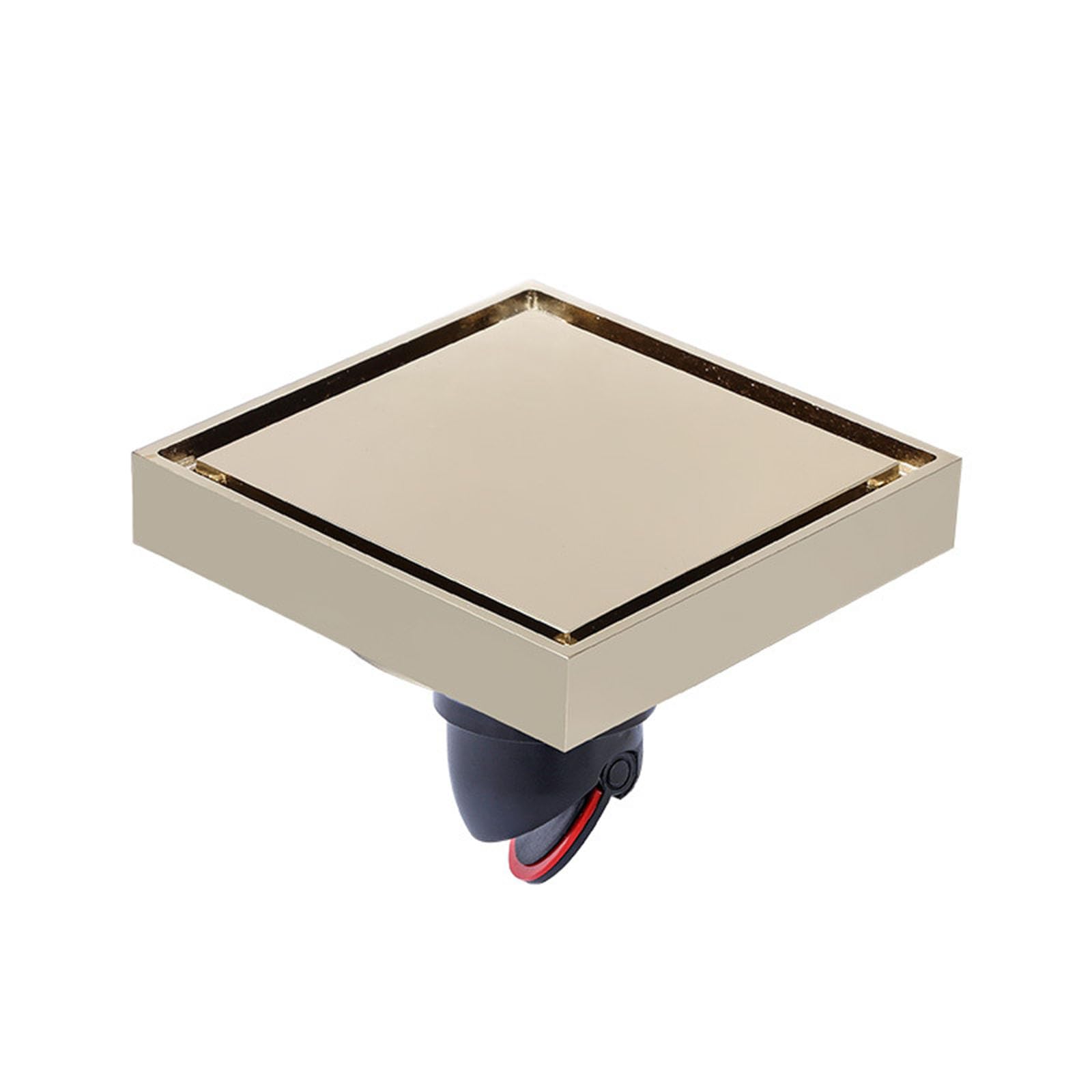 Siphon De Sol Carré De 4 inch, Laiton Résistant Aux Odeurs Invisible Type D'insertion De Carrelage Siphon Douche Droit, avec Filtre À Cheveux, Convient pour Salle De Douche Et Toilettes,3.93 inch,A
