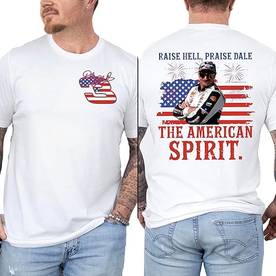 Dale Earnhardt Shirt Raise Hell Praise Dale Shirt (US Alpha X-Large Regular Regular White)