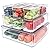 Pomeat 10 Pack Fridge Organizer, Stackable Refrigerator Bins with Lids, BPA-Free Produce Fruit Storage Containers for Fridge, Clear for Food, Drinks, Vegetable