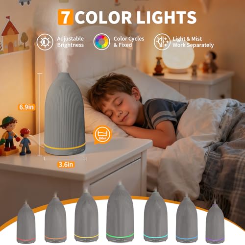 Image of URPOWER 100ML Essential Oil Diffuser Ultrasonic Cool Mist Humidifier with 7 LED Lights, Timer & Auto-Off Quiet Aromatherapy Scent Diffuser for Home Bedroom Office Relaxation