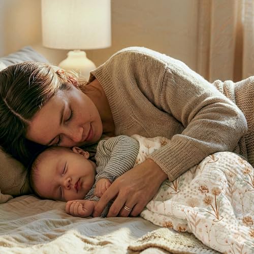 Image of GLLQUEN BABY Muslin Swaddle Blankets for Newborn Girls, Large 40''x38'' | 2Pk, 100% cotton, ultra soft and breathable, gentle on sensitive newborn skin, Multi-use as swaddle wrap, receiving blankets